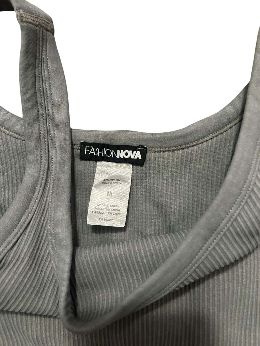 Fashion Nova Gray Ribbed Seamless Sports Bra Bralette Size M - Picture 2 of 3